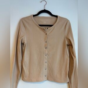 American Eagle Outfitters Tan Button Down Shirt
